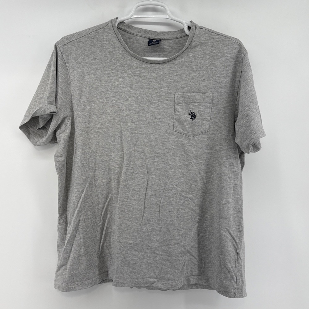 US Polo Assn Men's 2XL Gray Crew Neck Pocket T Shirt